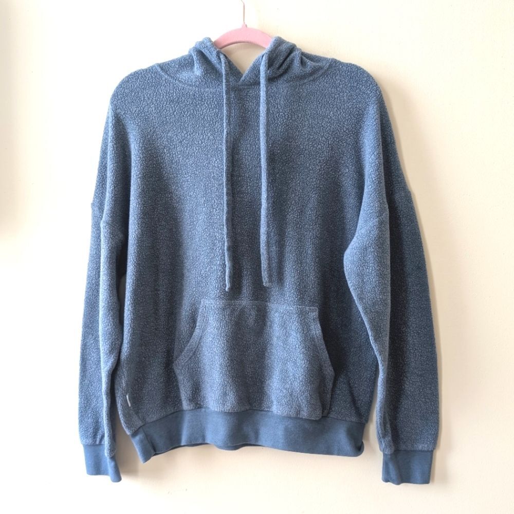 Soft Serve Cloud Cotton Hoodie Organic Shark Steel Blue Medium - Picture 2 of 6